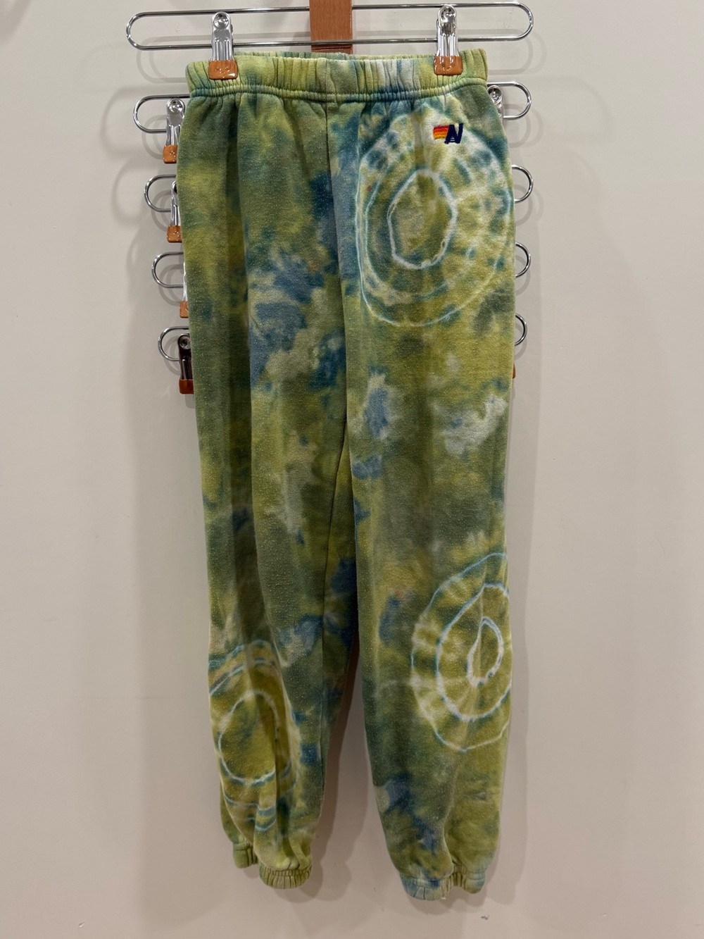 Aviator Nation Kids Green & Blue Tie-Dye Fleece Joggers